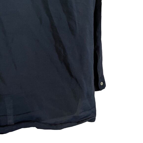 J Jill Womens Navy Blue V-Neck Collared Roll Tab Long Sleeve Tunic Top sz M - Picture 11 of 16